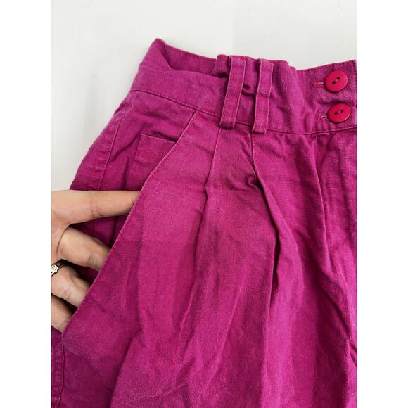 Rafaella Womens Shorts Size 6 Pink High Waisted Linen Blend - Picture 2 of 10